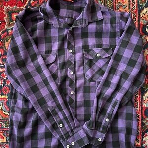 Purple and Black Checkered Men's Shirt
